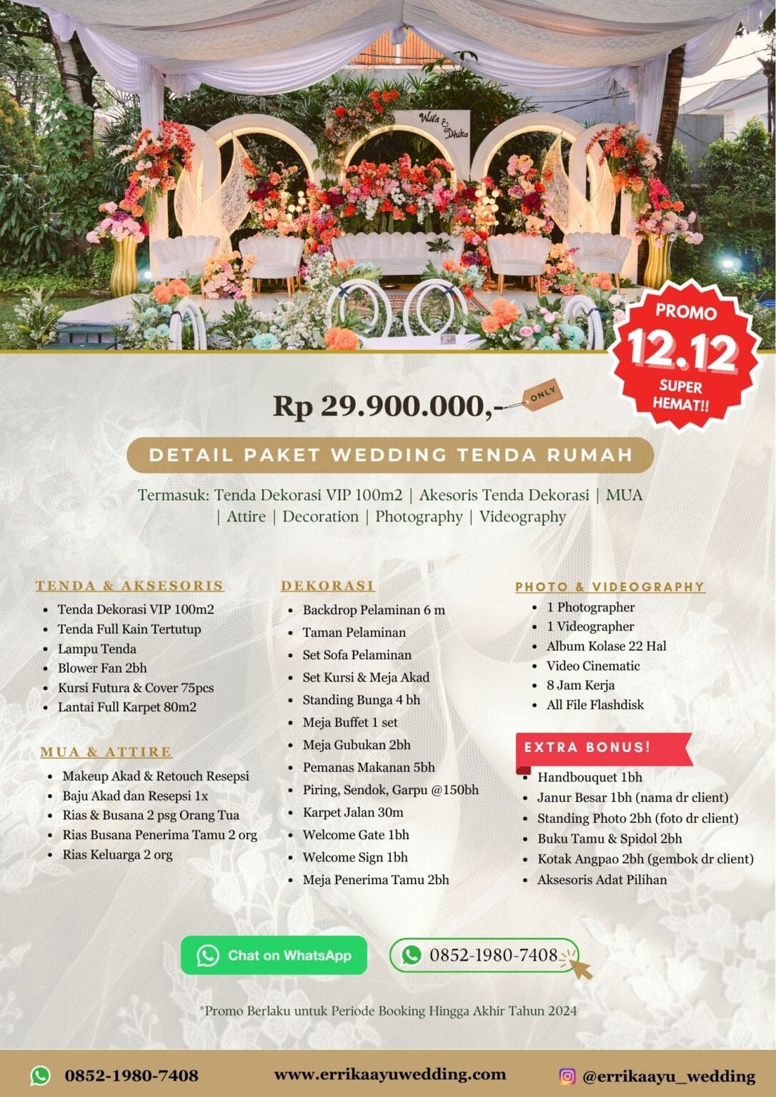 Promo Wedding Desember 2024 Errika Ayu Wedding