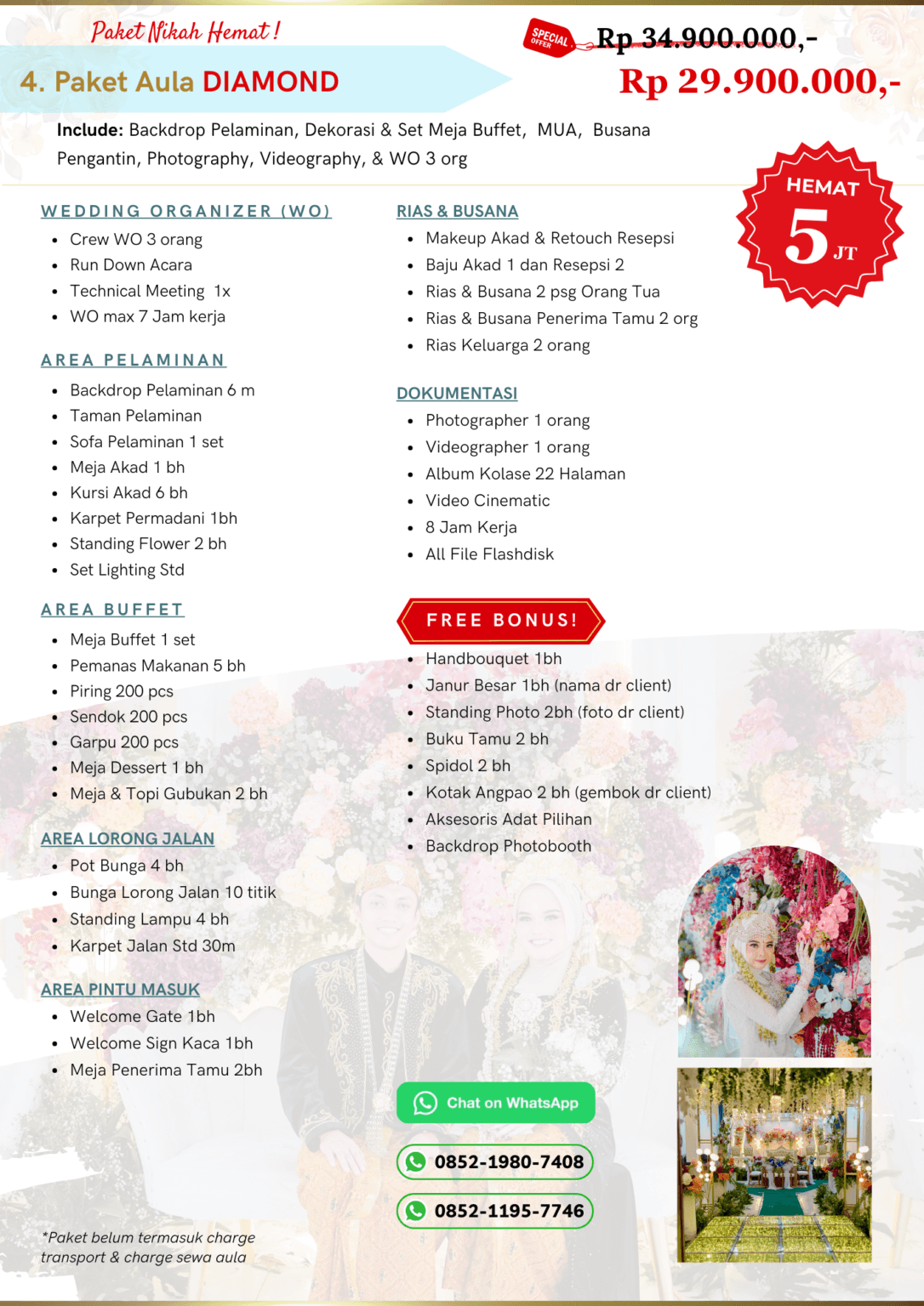 Paket Wedding Aula & Gedung Errika Ayu Wedding